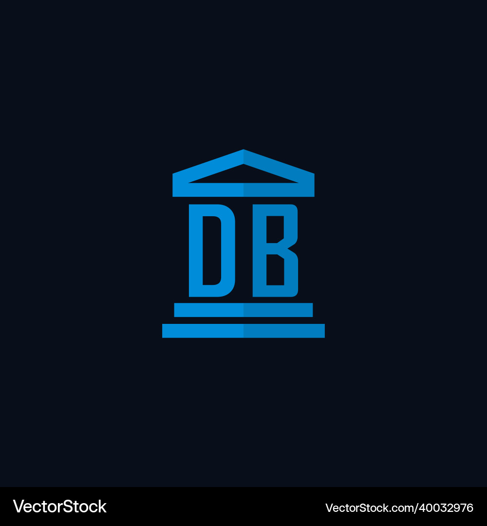 Db initial logo monogram with simple courthouse vector image