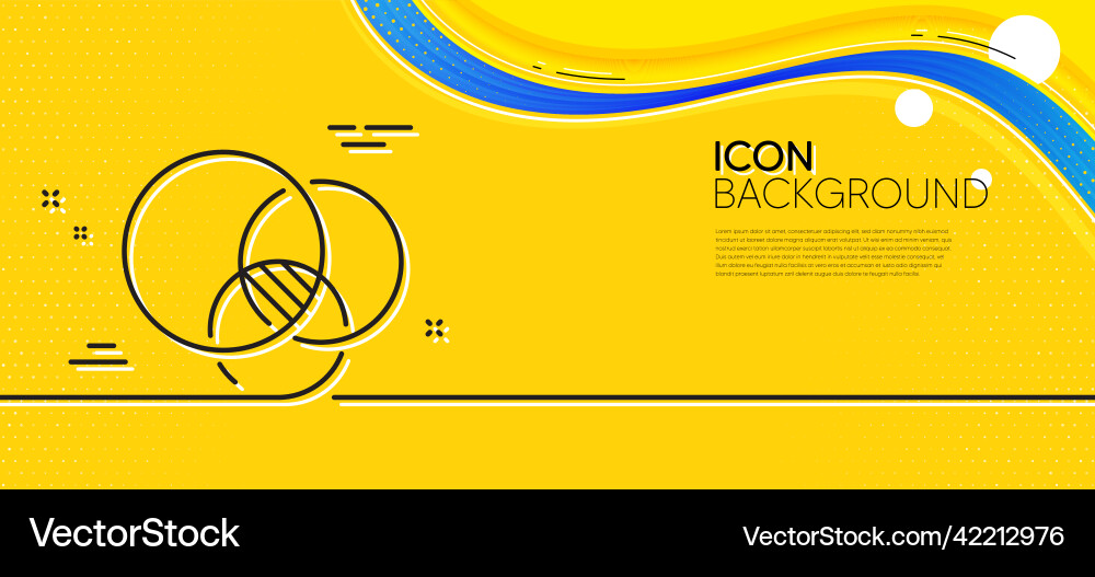 Euler diagram line icon eulerian circles sign Vector Image