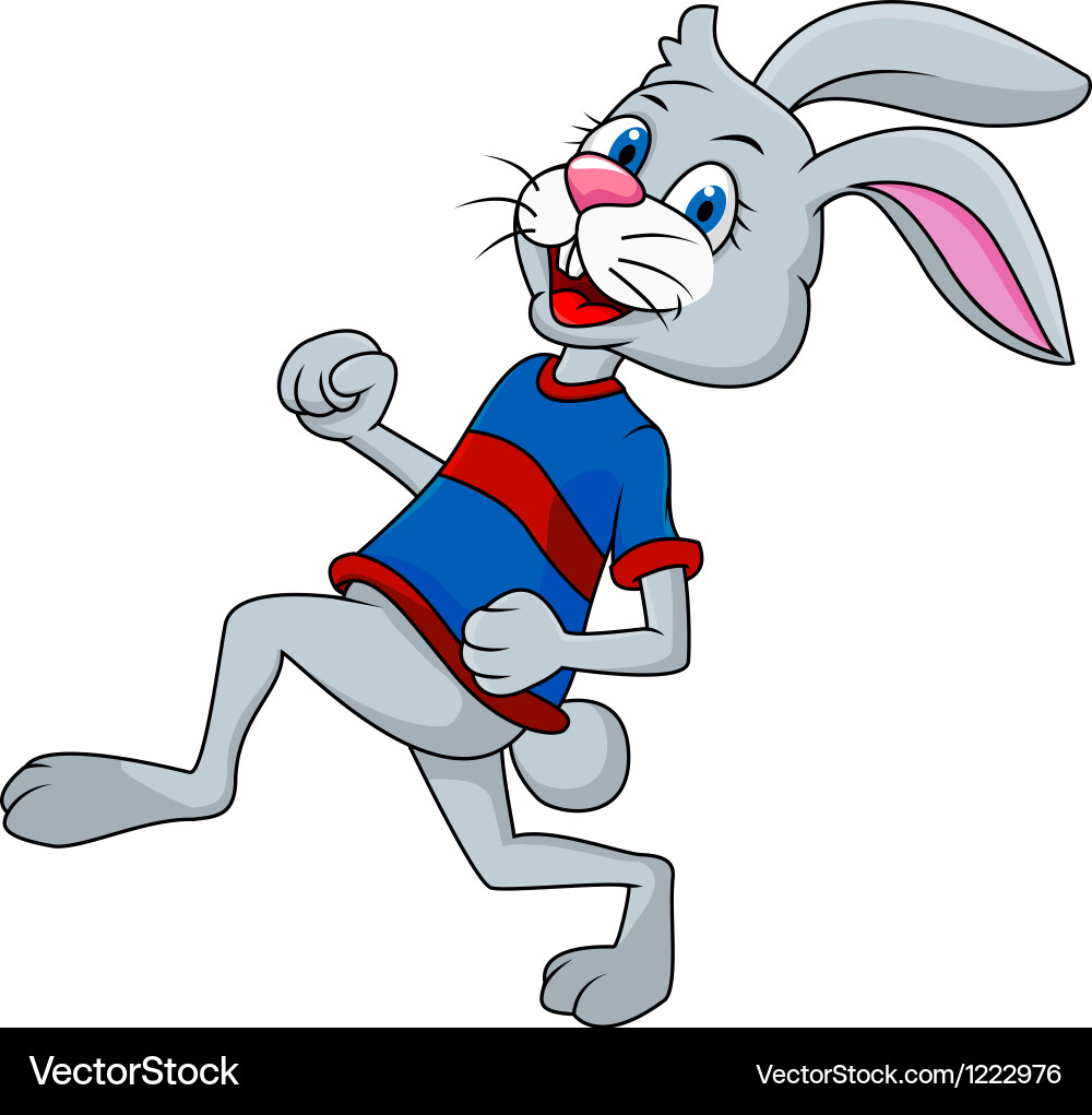 Funny rabbit running Royalty Free Vector Image