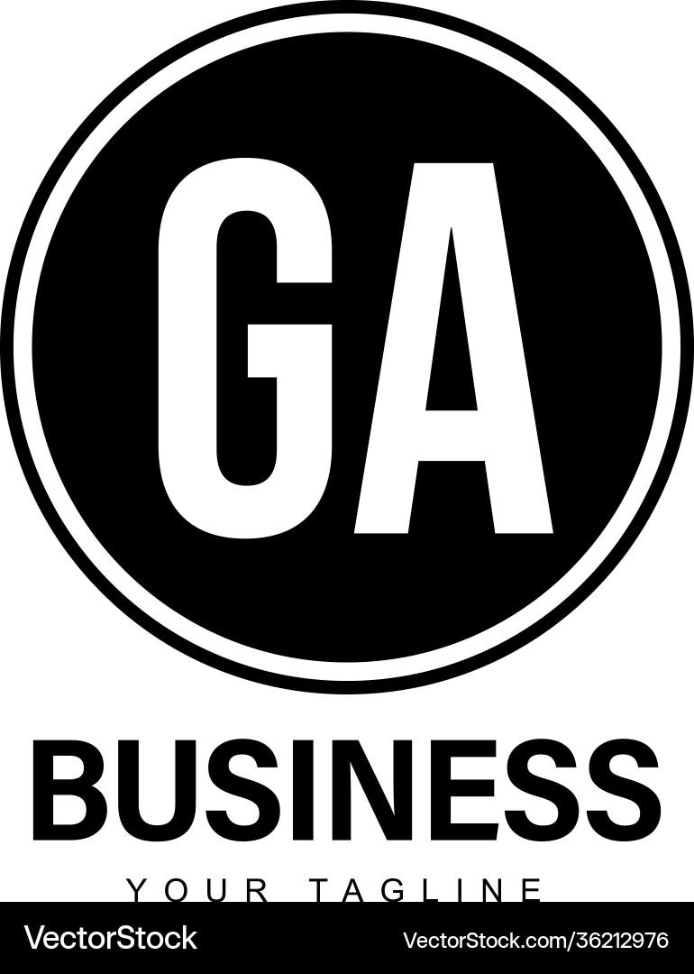 Ga initial a logo design with abstract style Ga initial a logo design with abstract style Vector Image