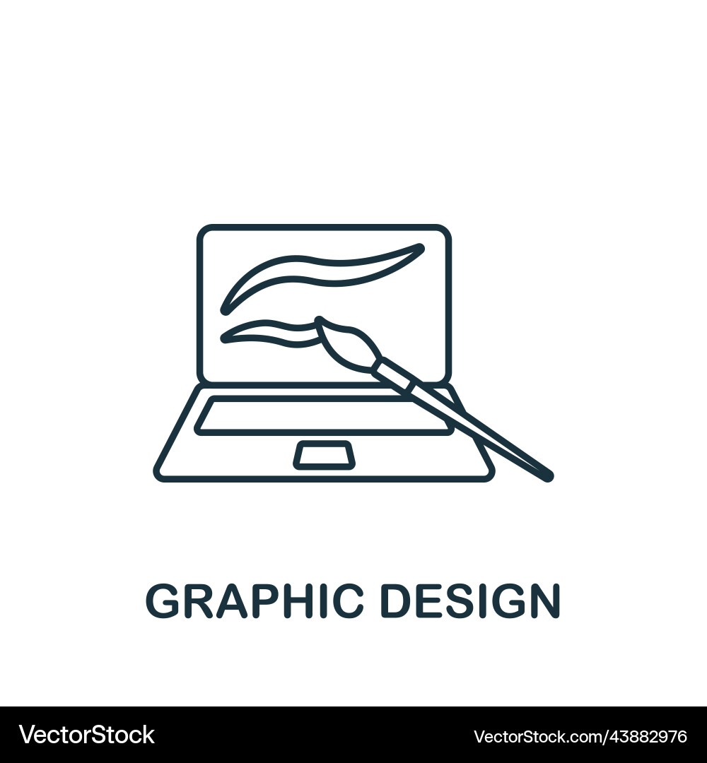 Graphic design icon line simple web development vector image