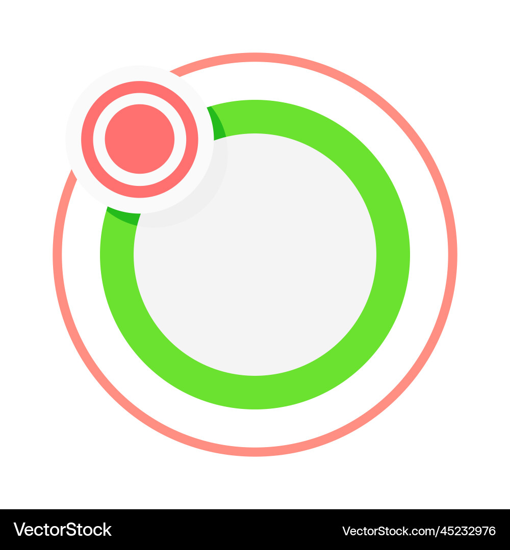 Green circle with red point design element Green circle with red point design element vector image