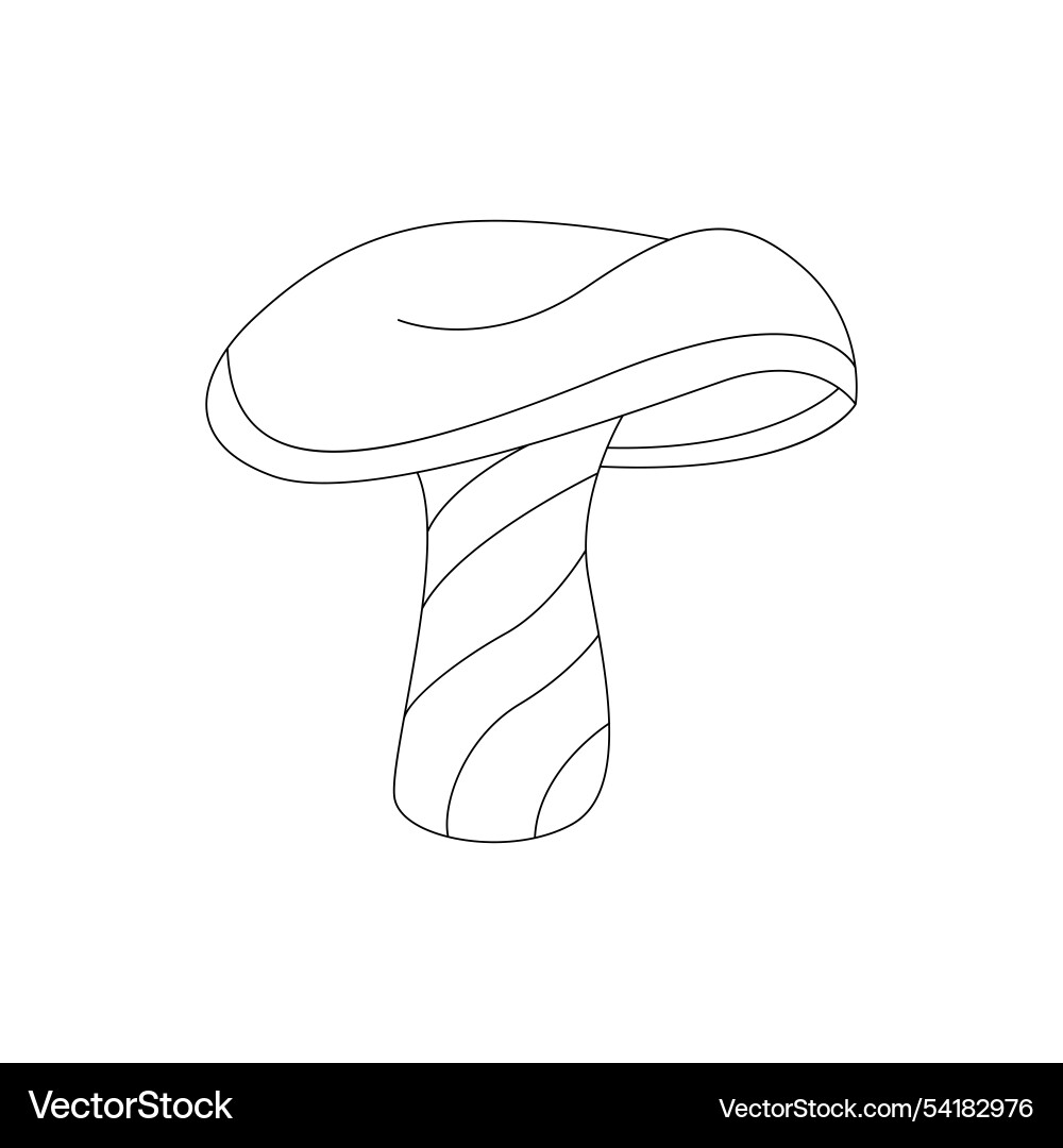 Groovy line psychedelic mushroom with waves Groovy line psychedelic mushroom with waves vector image