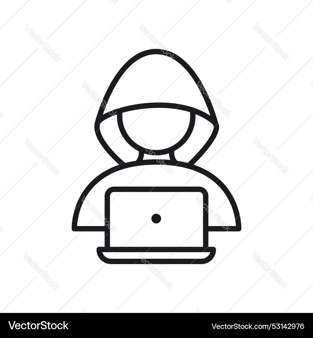 Hacker icon symbol on white background Hacker icon symbol on white background vector image
