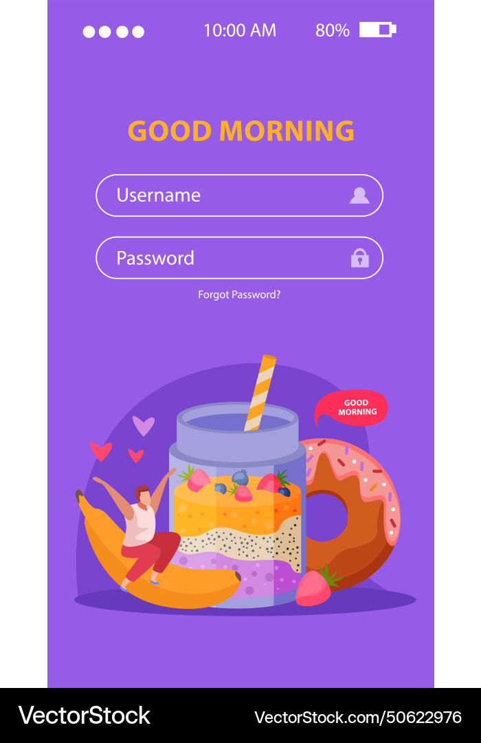 People with breakfast flat background Royalty Free Vector