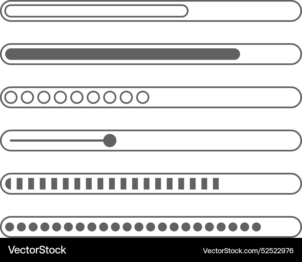 Progress bar set web ui graphic element Progress bar set web ui graphic element vector image