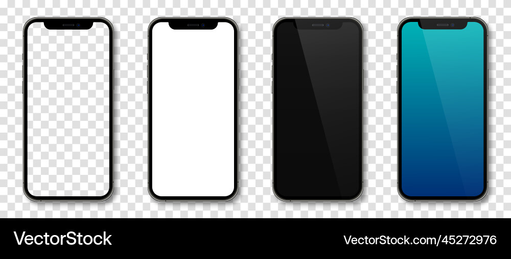 Realistic models smartphone with transparent Realistic models smartphone with transparent vector image