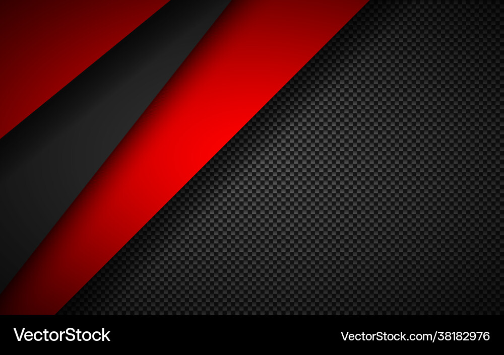 Red and Black Carbon Fiber Background vector image