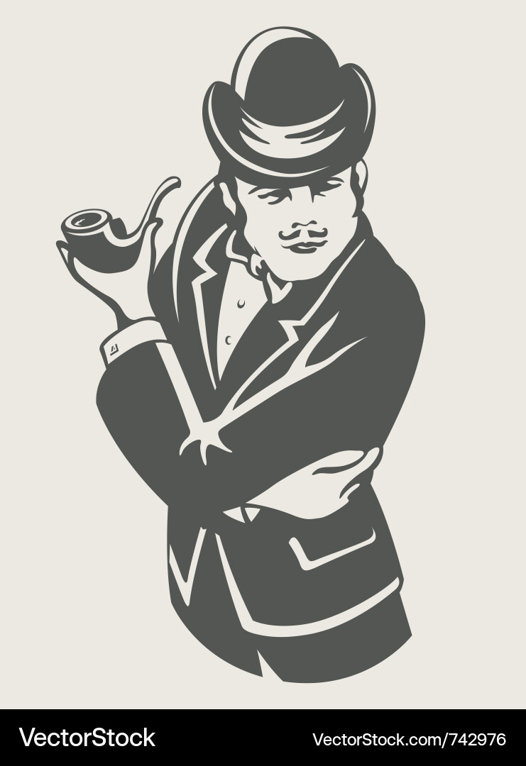 Retro Gentleman with Pipe vector image
