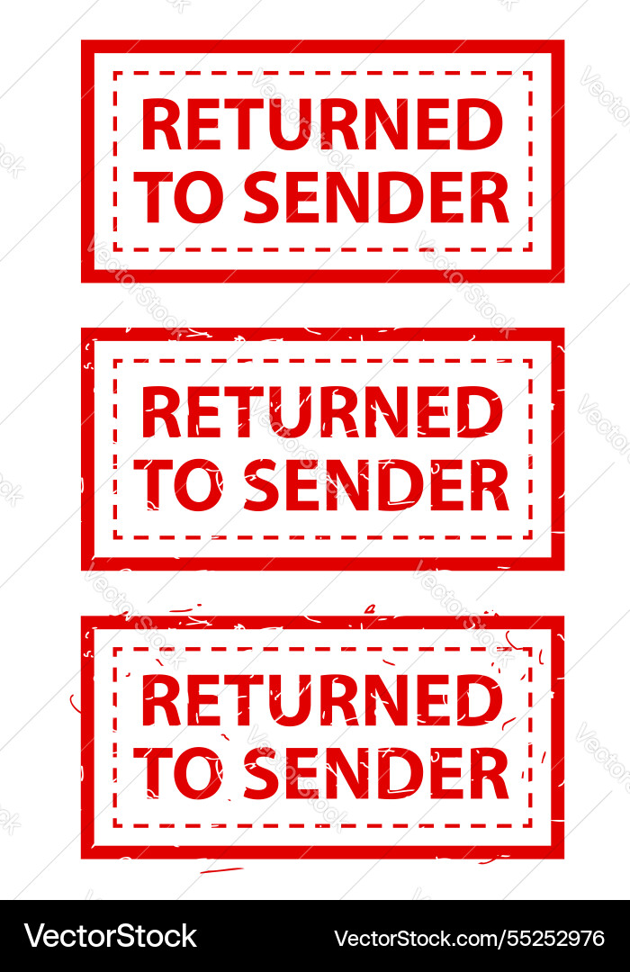 Returned to sender simple rust dirty red Vector Image
