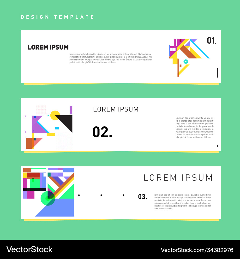Set abstract banner web design template retro Set abstract banner web design template retro Vector Image