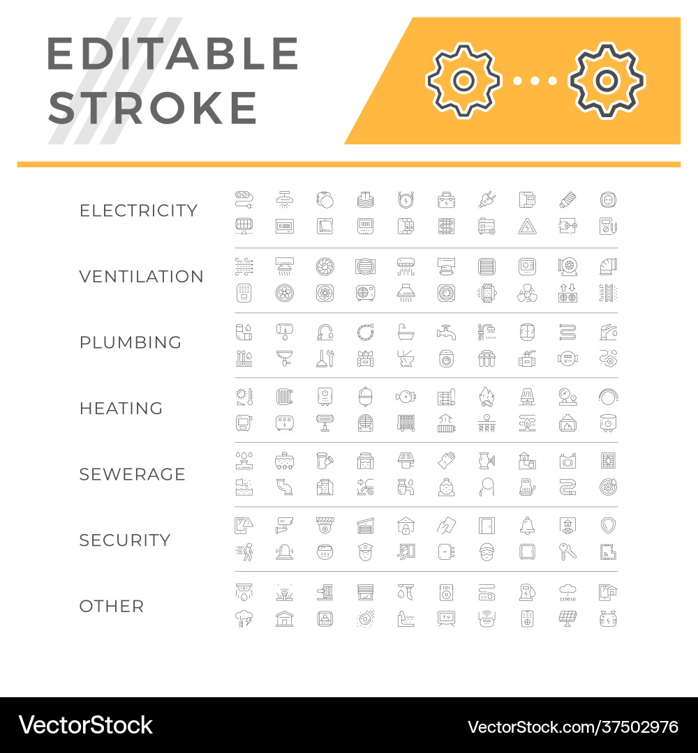 Set Line Icons Haussysteme Set Line Icons Haussysteme vektorbild