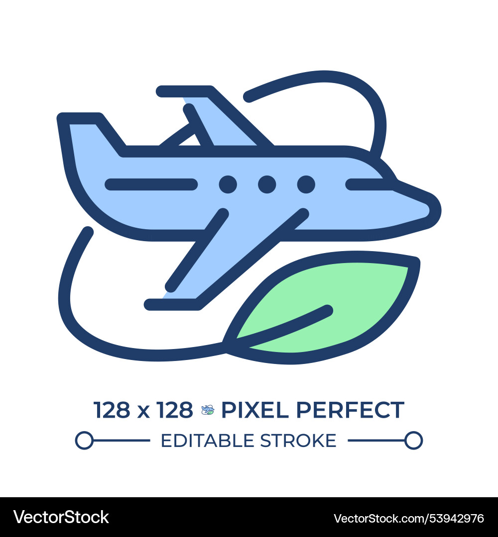 Sustainable aviation rgb color icon Sustainable aviation rgb color icon vector image