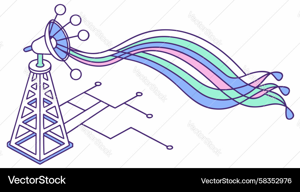 Telecom Data Transmission Vector Image