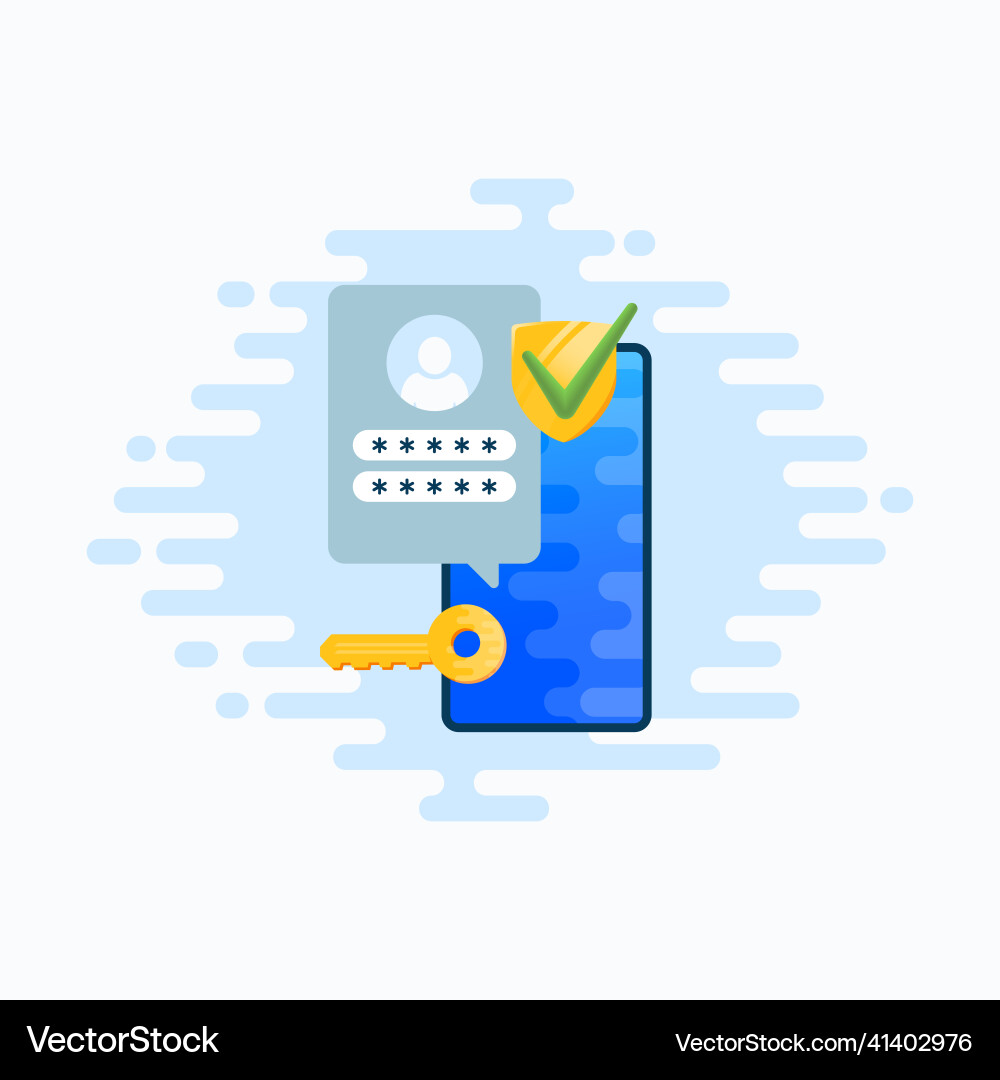 Two factor autentication security vector image