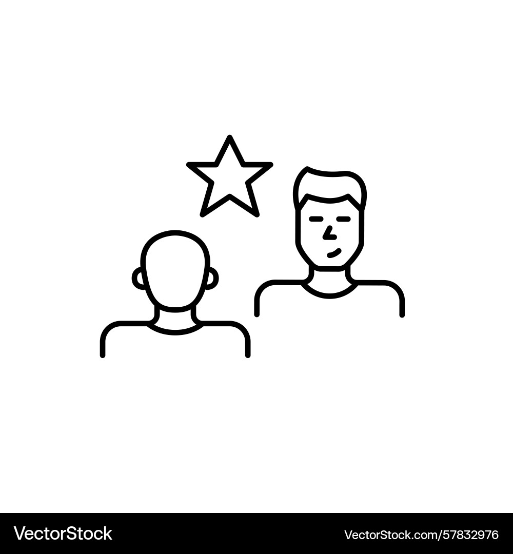 Two men in conversation and star interview dialog Vector Image