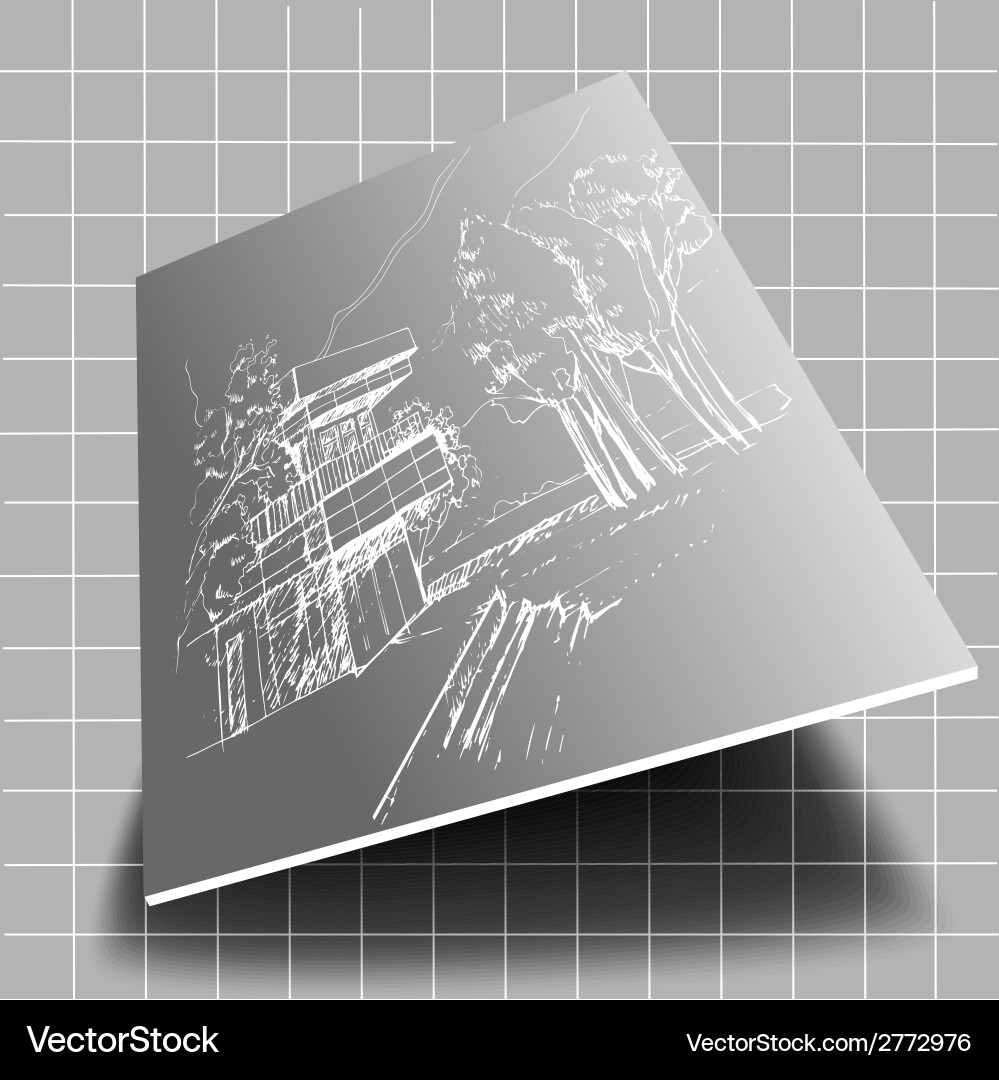 White architecture sketch gray background vector image