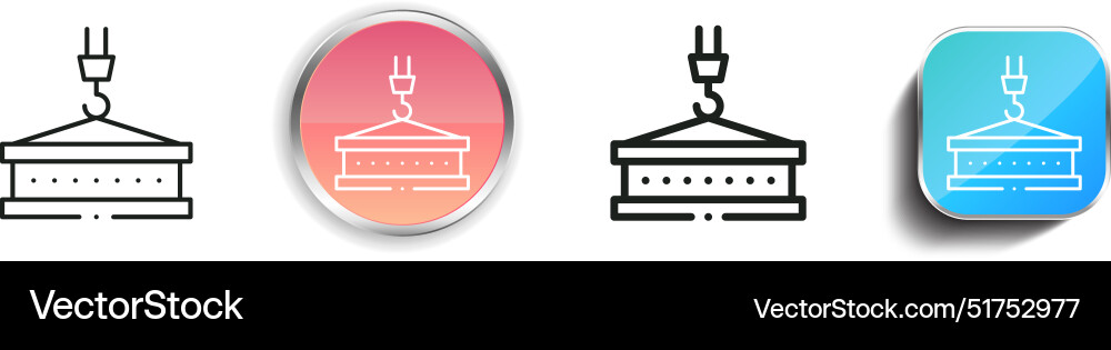 Beam icon thin linear regular and button style Beam icon thin linear regular and button style vector image