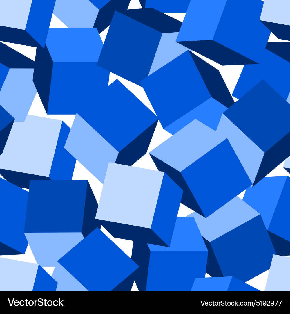 Blue 3D Block Pattern vector image