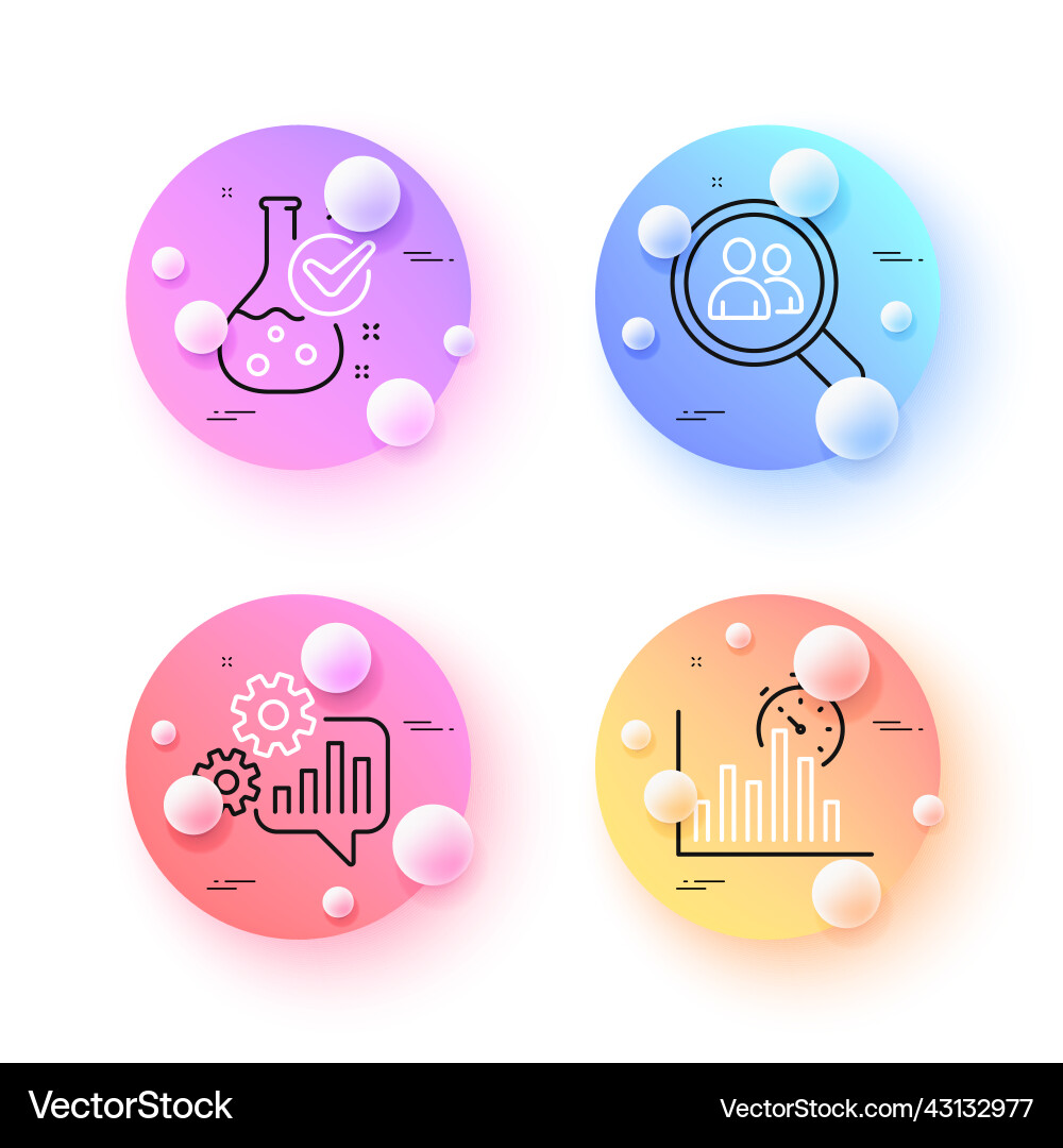 Chemistry lab cogwheel and report timer minimal Vector Image