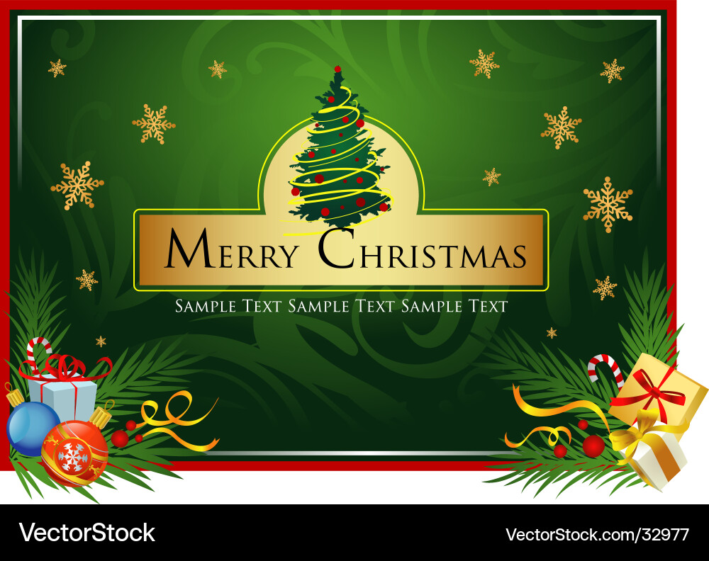 Christmas Card with Festive Elements Vector Image