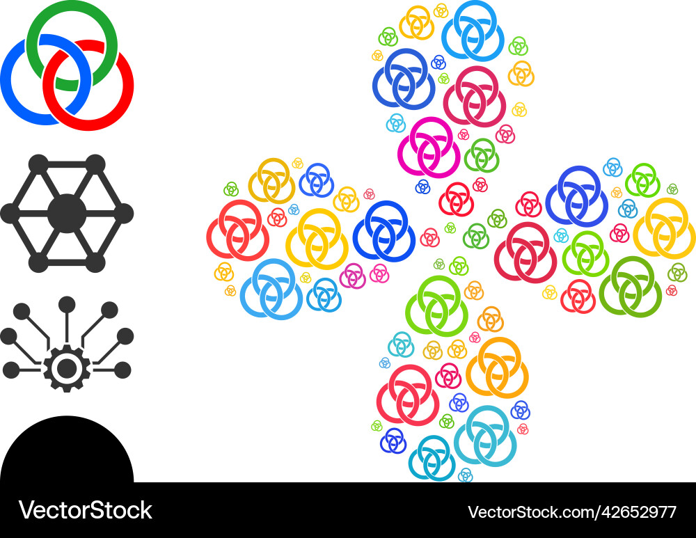 Circle links knot icon multi colored rotation Vector Image