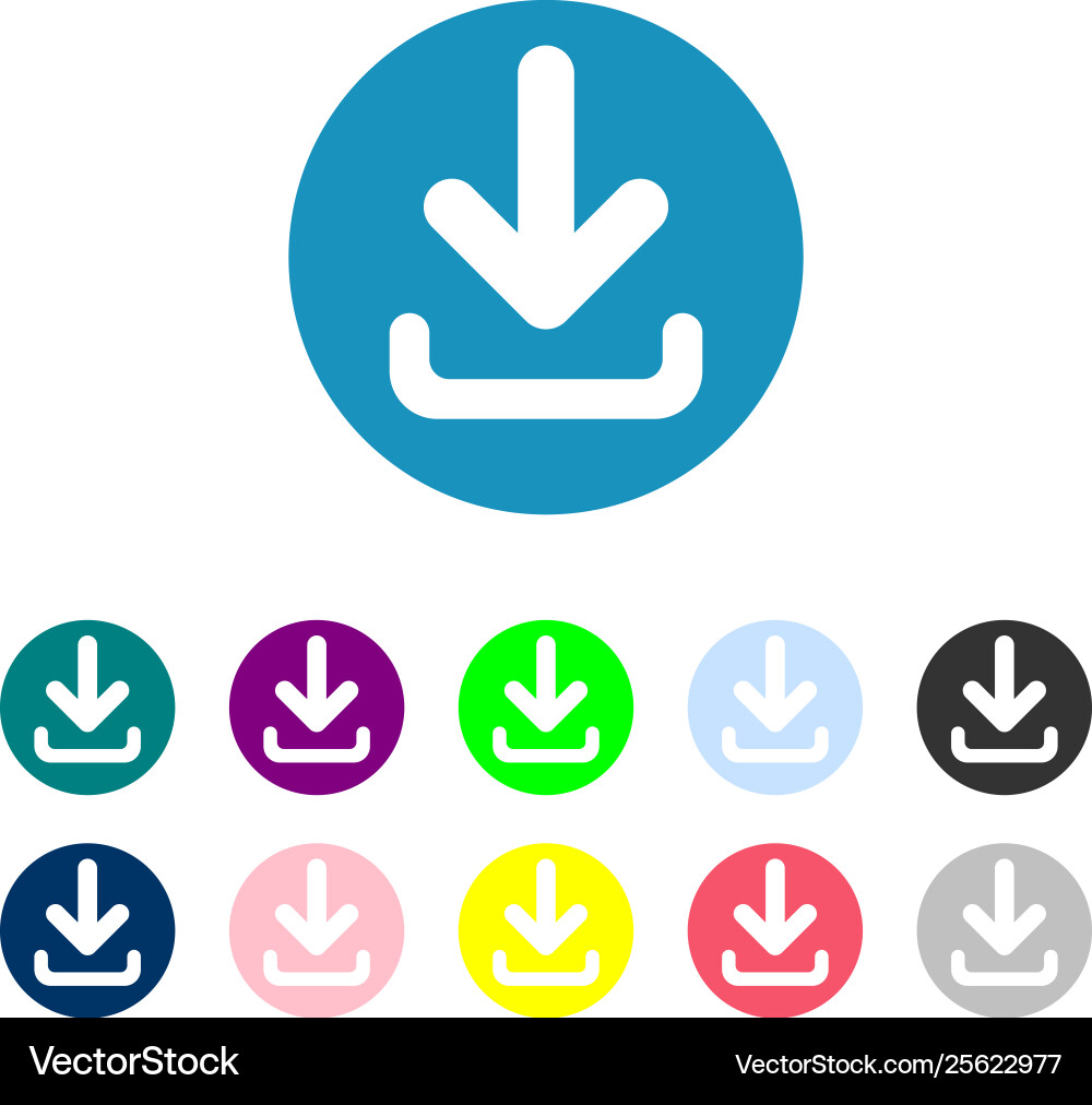 Download icon upload button load symbol round Download icon upload button load symbol round vector image