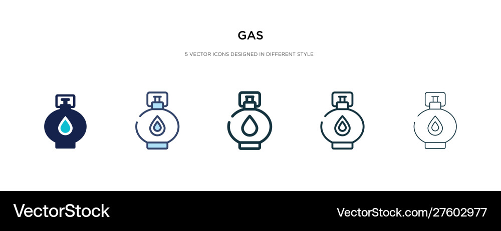 Gas icon in different style two colored Gas icon in different style two colored Vector Image