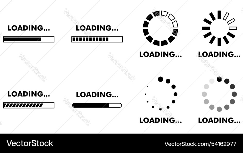 Loading Progress Bar Icons Vector Image