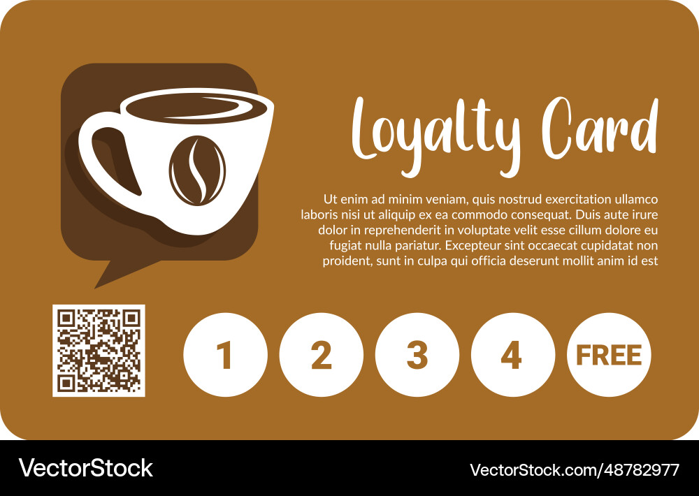 Loyalty card free gift in coffee shop or cafe vector image