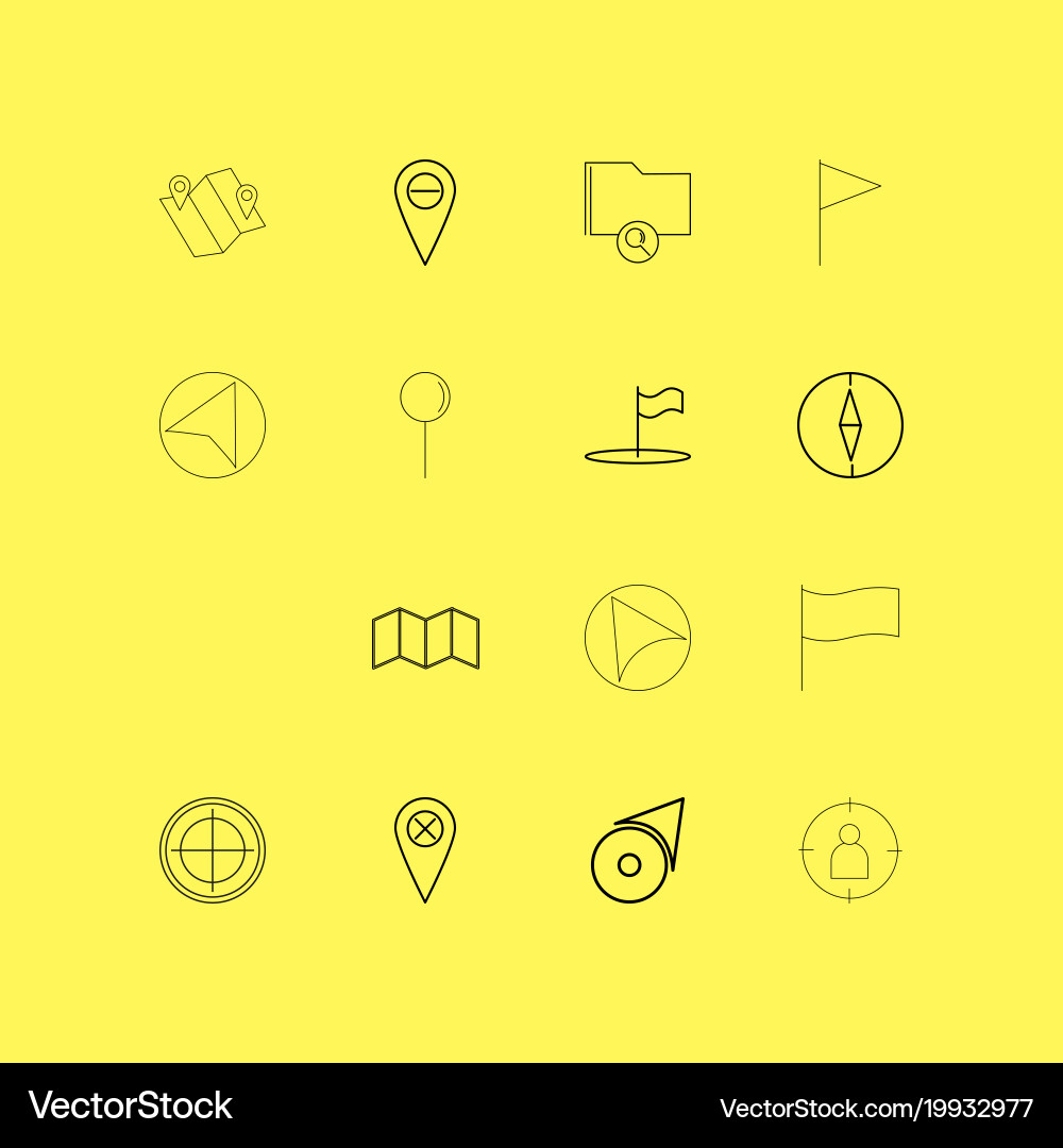 Map and navigation linear icon set simple outline vector image