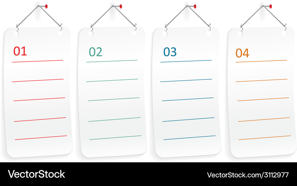 Note paper with push pin Vector Image
