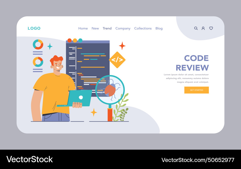 Open source web banner or landing page software Open source web banner or landing page software Vector Image