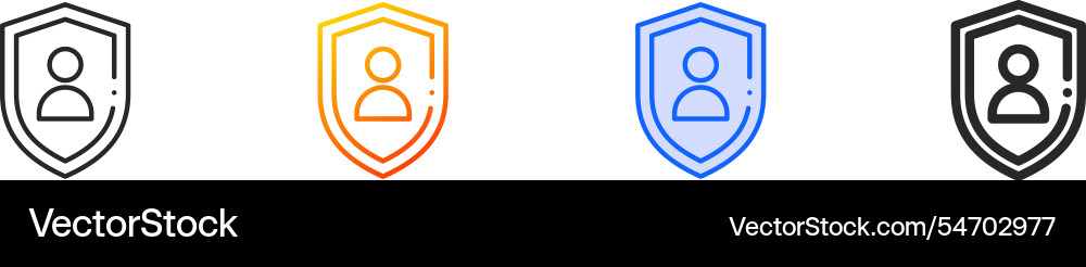 Personal security iconthin linear gradient blue Personal security iconthin linear gradient blue vector image