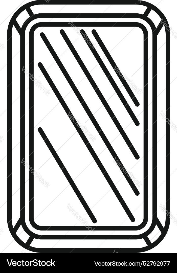 Rectangular mirror with beveled edges reflecting Rectangular mirror with beveled edges reflecting Vector Image