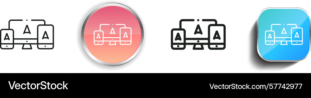 Responsive design icon thin linear regular Vector Image