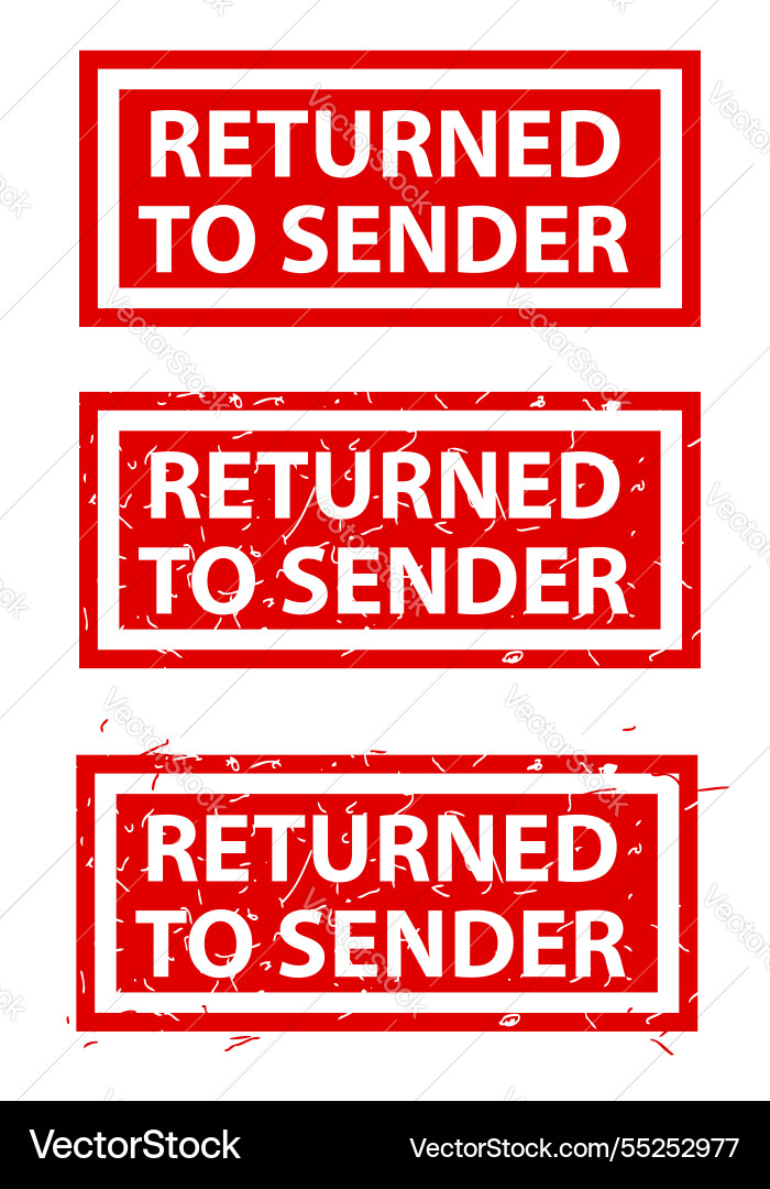 Returned to sender simple rust dirty red Vector Image