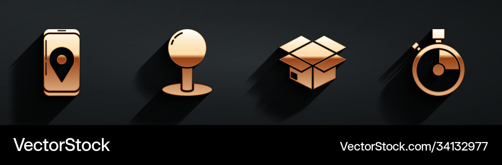 Set mobile with app delivery tracking push pin Set mobile with app delivery tracking push pin Vector Image