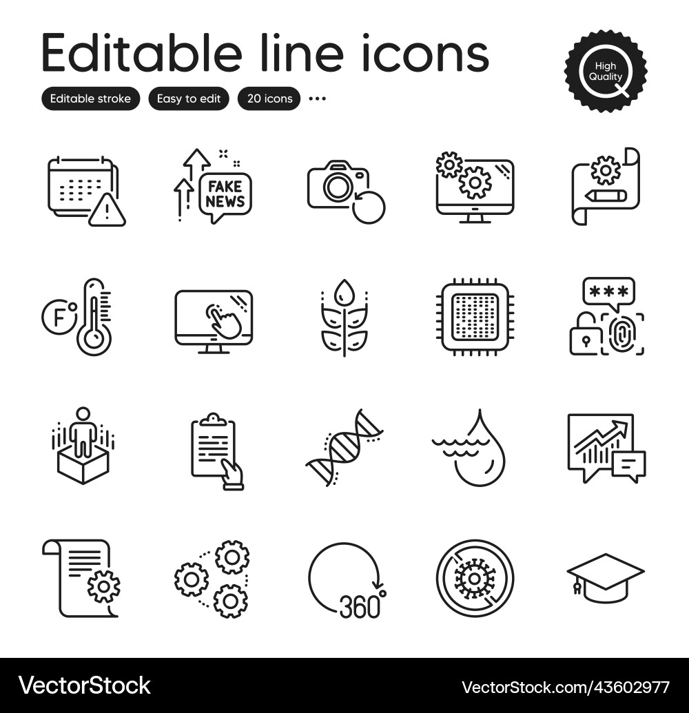 Set of science outline icons contains Set of science outline icons contains vector image