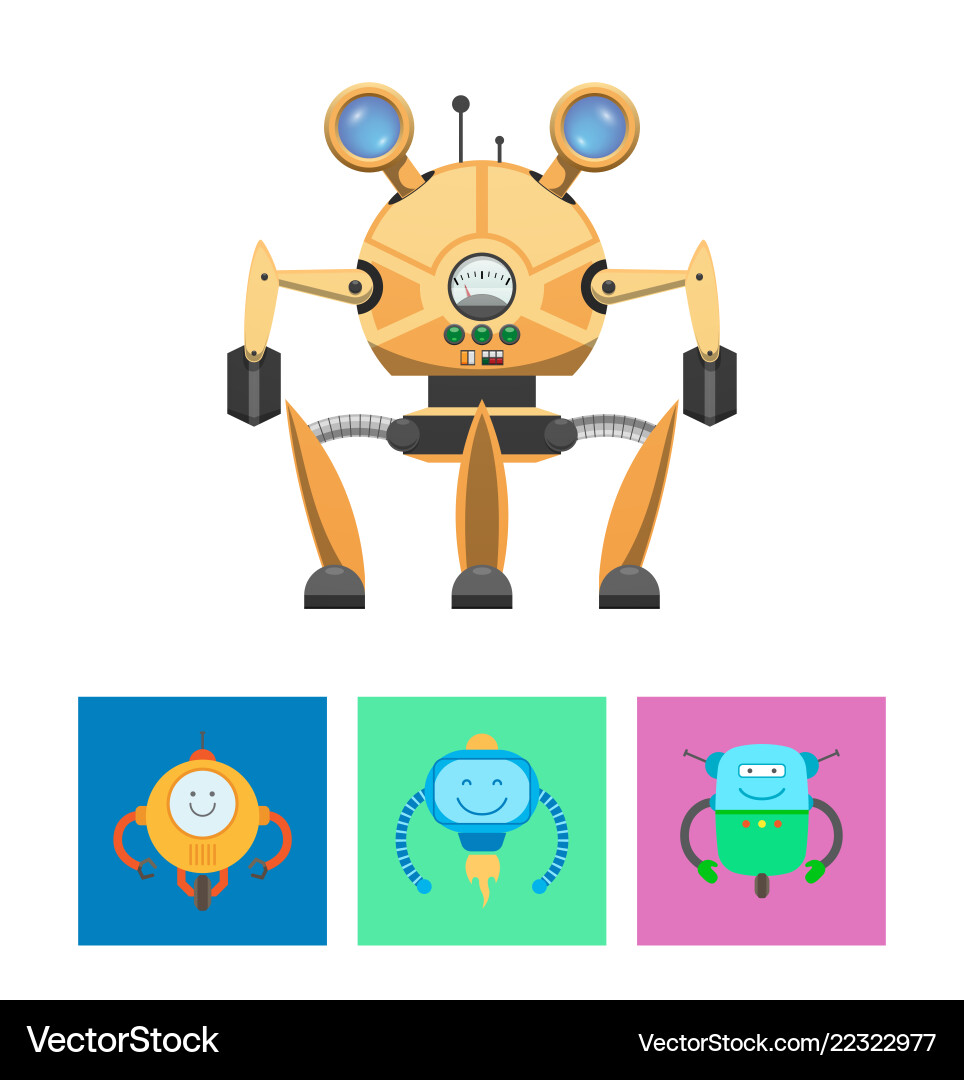 Smart robots and intellect Smart robots and intellect vector image