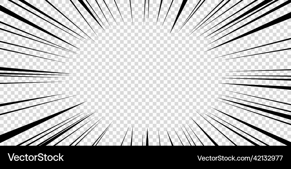 Speed lines as manga comic effect on transparent Speed lines as manga comic effect on transparent vector image