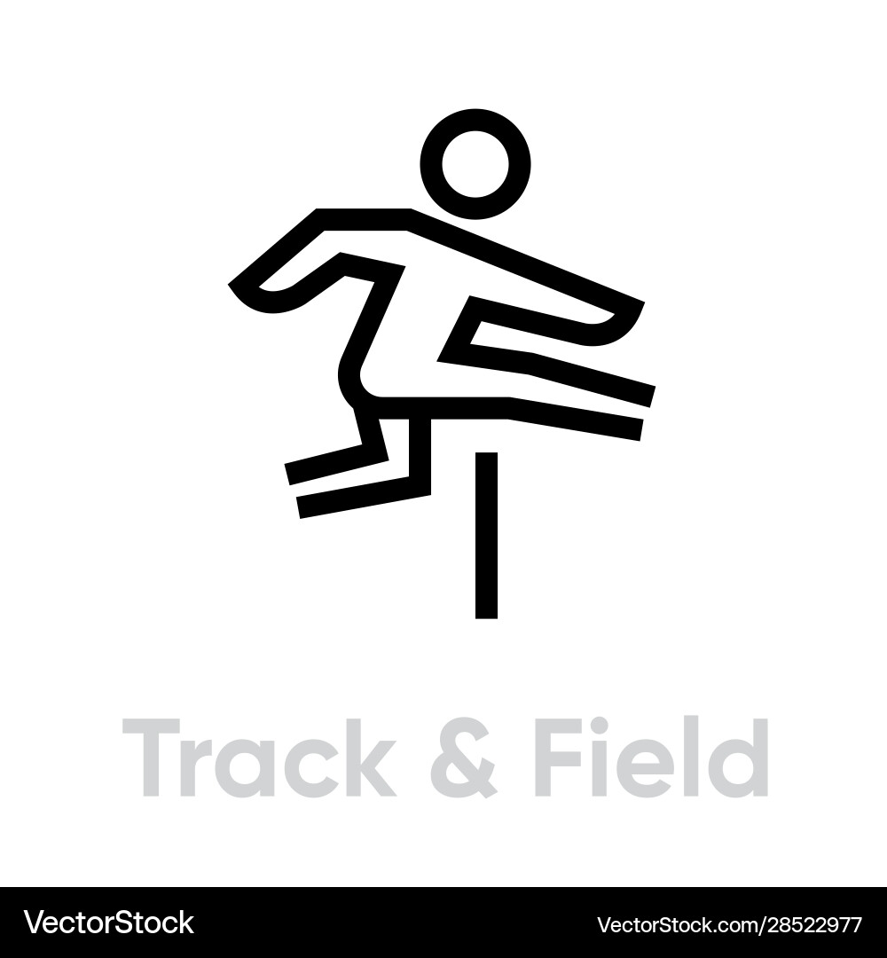 Track and Field Icon - Editable Stroke Vector Image