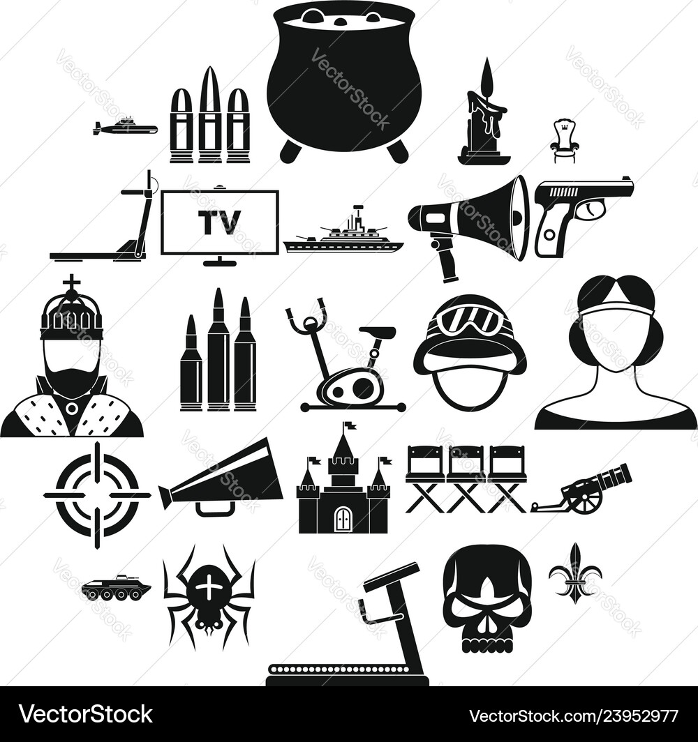 Training actor icons set simple style Vector Image