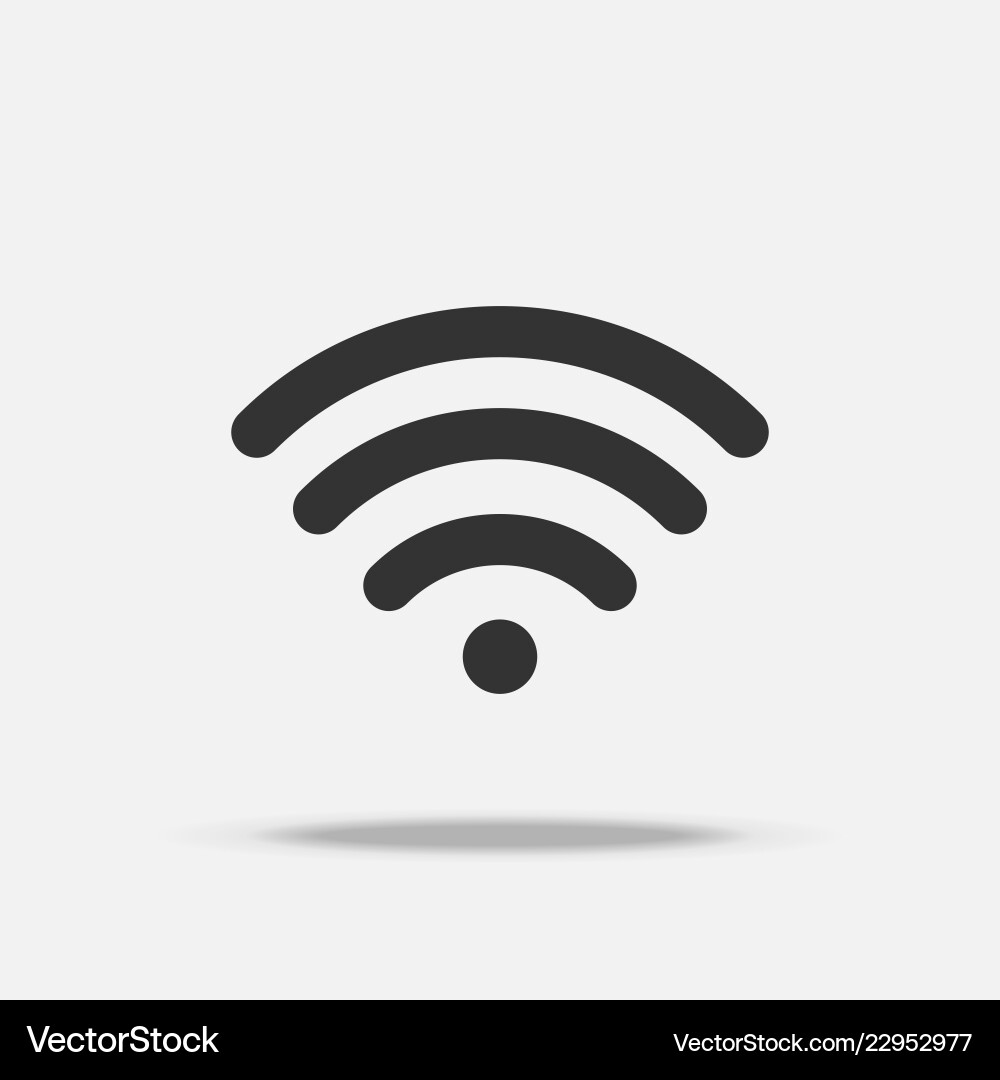 Wifi internet flat icon with shadow Wifi internet flat icon with shadow vector image