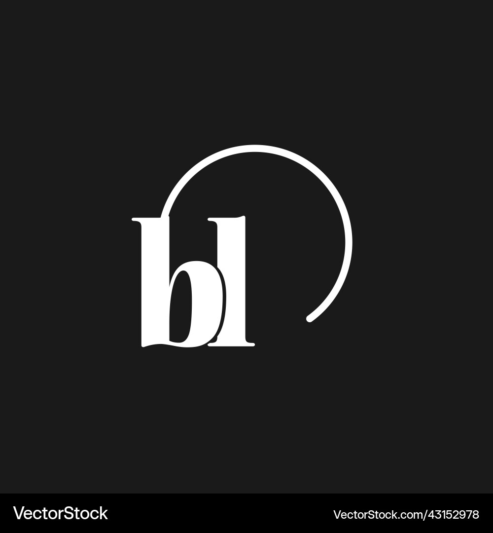Bl logo initials monogram with circular lines Bl logo initials monogram with circular lines Vector Image