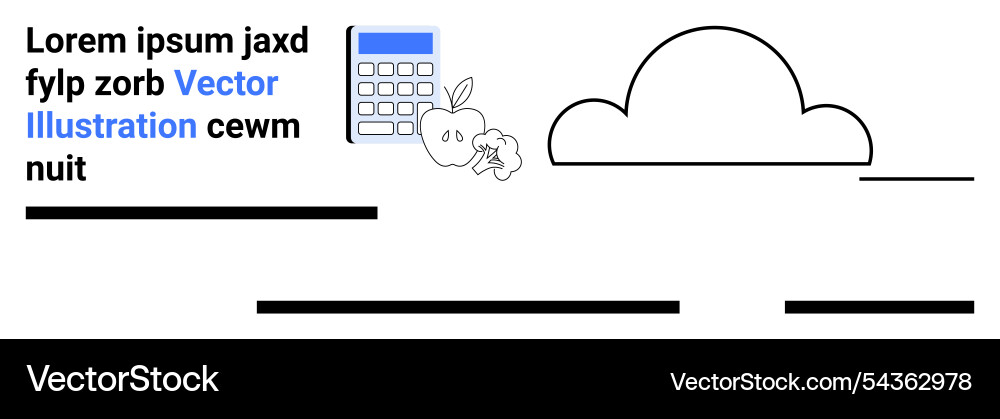 Calculator apple brain and cloud with text Vector Image