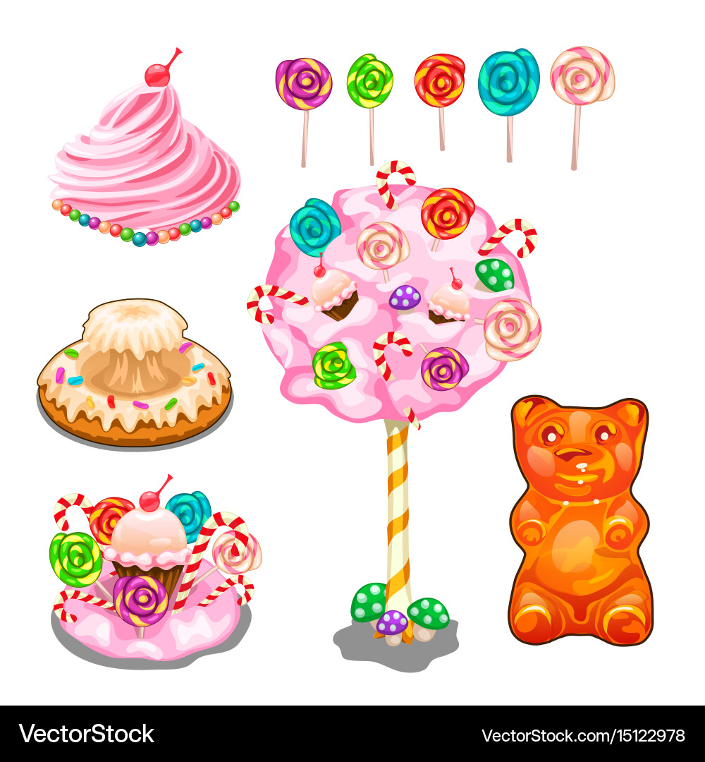 Colorful Lollipops and Sweets Vector Image