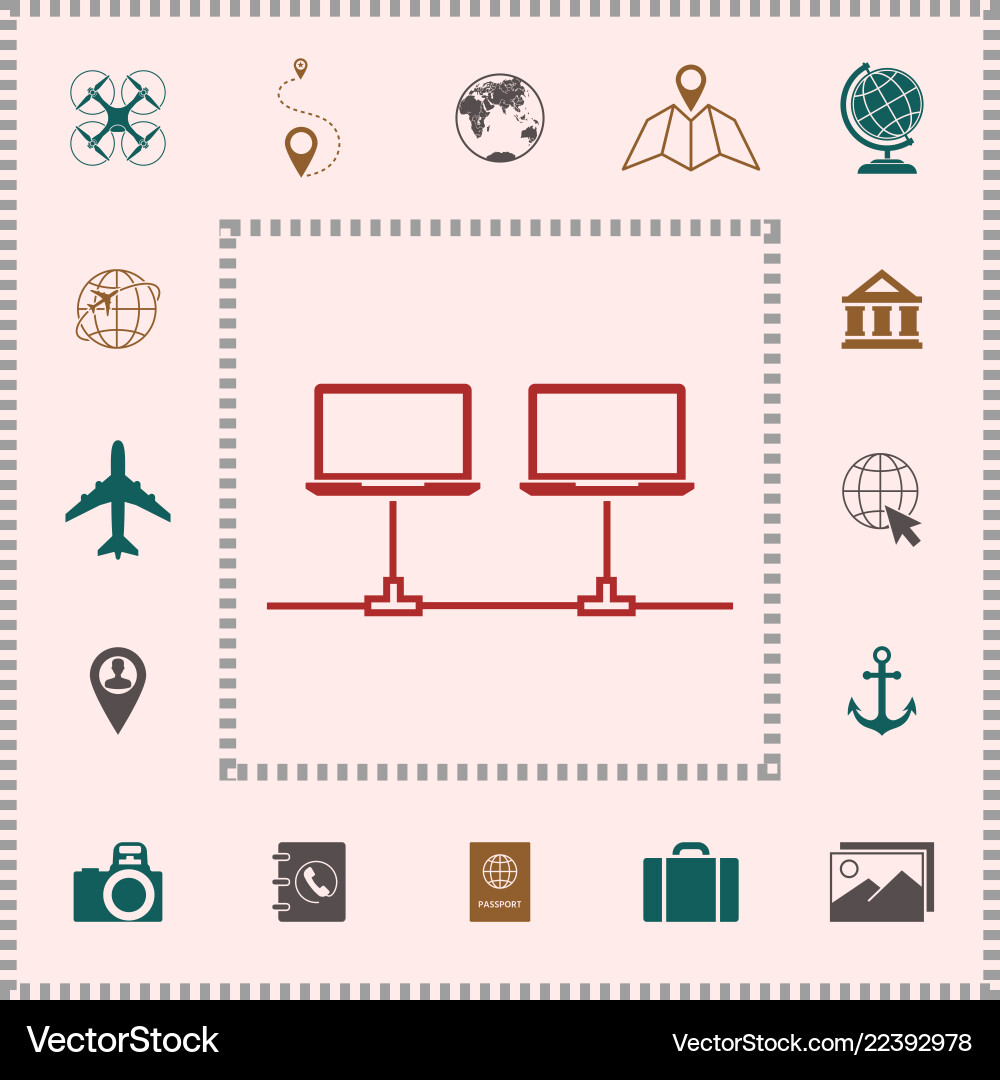 Computer network icon elements for your design vector image