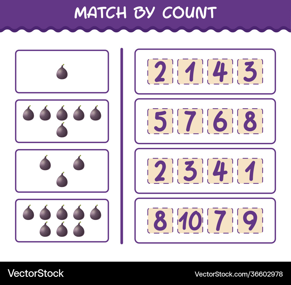 Count the Figs - Matching Game Vector Image