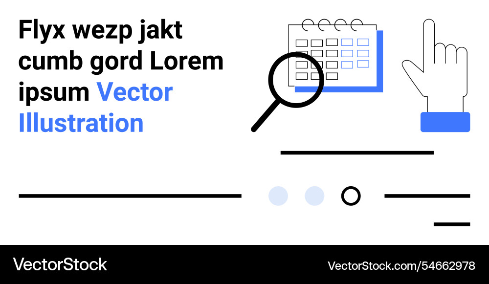 Digital planning and navigation elements with text vector image